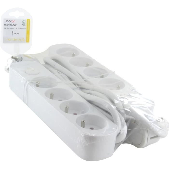 Chacon Lot de 2 Multiprises 4 x 16 A - Cordon 1,5 m