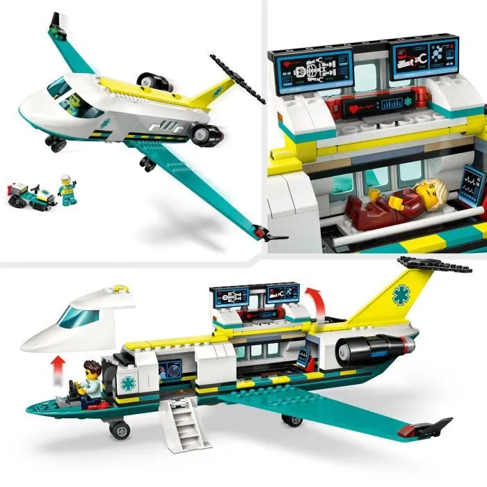 Lego Set 60465 Ambulance de Secours Aérienne - Jeu de Construction City avec Motoneige et 4 Minifigurines pour Enfants dès 6 Ans