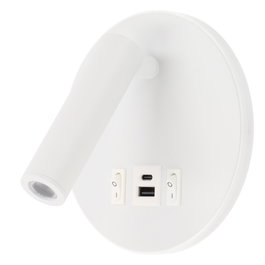 Applique LED Spot Round 9W Blanc avec Sortie USB-C
