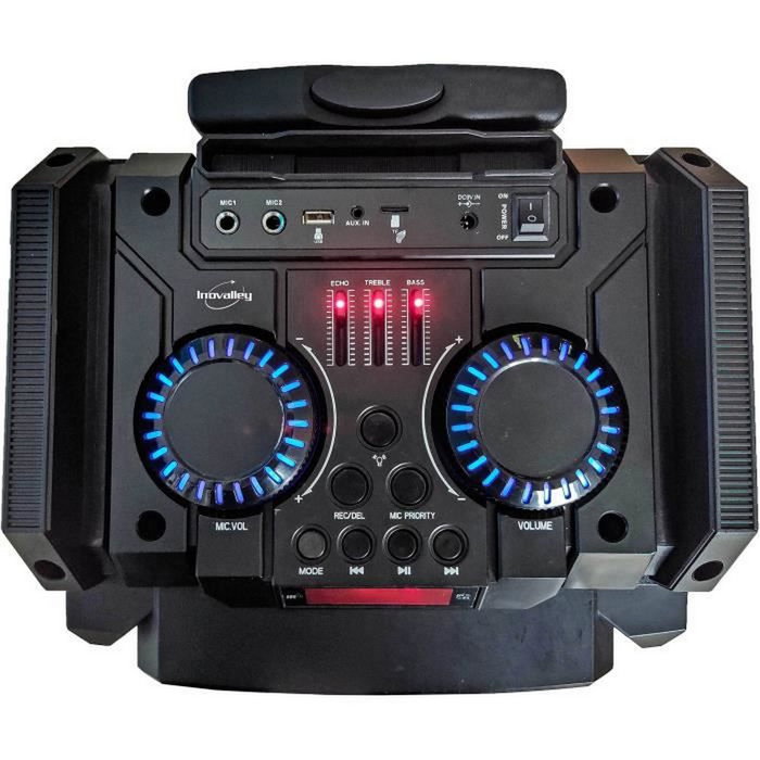 Inovalley MS01XXL Enceinte Nomade Karaoke Trolley Bluetooth 800W