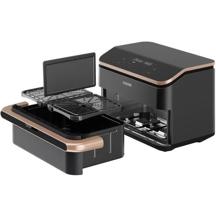 COSORI Dual Blaze Twinfry Chef Edition - Friteuse air sans huile - 2 paniers indépendants 10L total - 2800W - 6 programmes - Noir