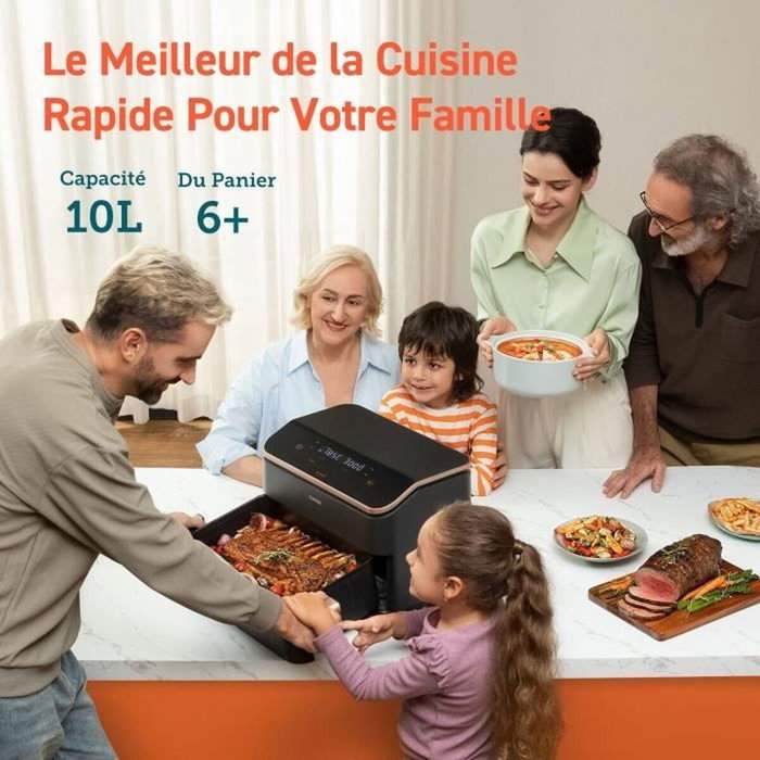 Cosori Dual Blaze Twinfry Chef Edition 10L Noir Argenté Métallisé Cosori Dual Blaze Twinfry Chef Edition 10L Noir Argenté Métallisé