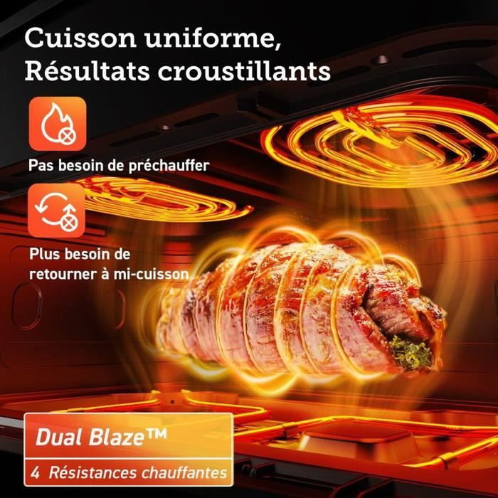 Cosori Dual Blaze Twinfry Chef Edition 10L Noir Argenté Métallisé Cosori Dual Blaze Twinfry Chef Edition 10L Noir Argenté Métallisé