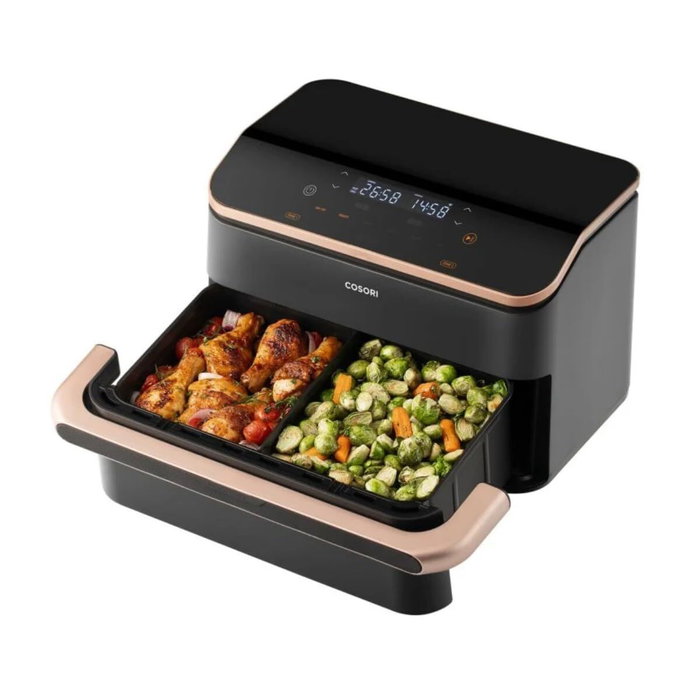Cosori Dual Blaze Twinfry Chef Edition 10L Noir Argenté Métallisé Cosori Dual Blaze Twinfry Chef Edition 10L Noir Argenté Métallisé