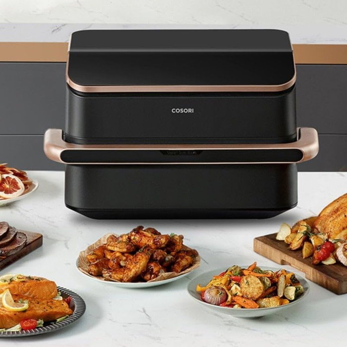 Cosori Dual Blaze Twinfry Chef Edition 10L Noir Argenté Métallisé Cosori Dual Blaze Twinfry Chef Edition 10L Noir Argenté Métallisé