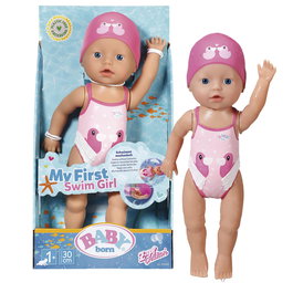 Zapf Creation Baby Born Nadadora 30cm 835302, Poupée Bébé Nageuse Mécanique, Motif Patita Berta, Âge Recommandé +12 Mois