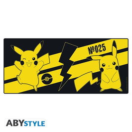 Abystyle Tapis de Souris XXL Pokemon Pikachu - 90x40cm, Antidérapant, Bords Cousus