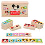 WOOMAX Domino Bébé Disney en Bois - 2 Modèles en 1, 28 Pièces, Taille 19 cm, Pour Enfants 24 Mois et Plus