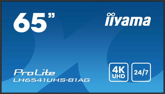 iiyama - Écran professionnel 65" 4K UHD (3840x2160) IPS - Panneau Haze 25% - Mode Portrait/Paysage - HDMI, USB, Haut-parleurs 2x10W - VESA 500x500 (incl. fixation murale)