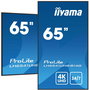 iiyama - Écran professionnel 65" 4K UHD (3840x2160) IPS - Panneau Haze 25% - Mode Portrait/Paysage - HDMI, USB, Haut-parleurs 2x10W - VESA 500x500 (incl. fixation murale)