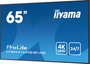 iiyama - Écran professionnel 65" 4K UHD (3840x2160) IPS - Panneau Haze 25% - Mode Portrait/Paysage - HDMI, USB, Haut-parleurs 2x10W - VESA 500x500 (incl. fixation murale)
