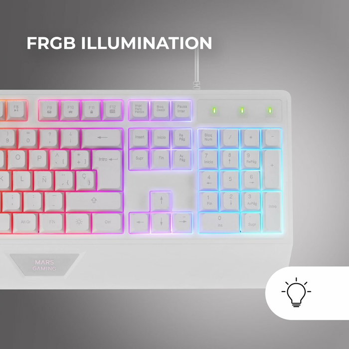 Souris Gaming Mars Gaming MK124WES Blanc Espagnol Qwerty