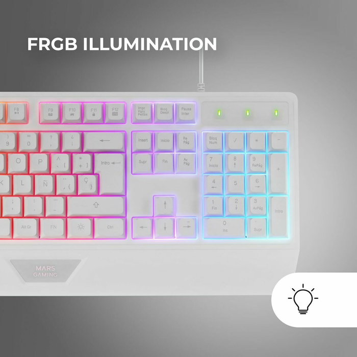 Souris Gaming Mars Gaming MK124WES Blanc Espagnol Qwerty