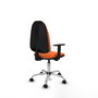 PIQUERAS Y CRESPO Chaise de bureau Algarra, tissu orange, base chromée