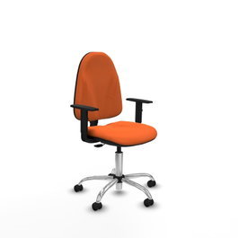 PIQUERAS Y CRESPO Chaise de bureau Algarra, tissu orange, base chromée