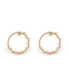 Shabama Boucles d'oreilles SHIMA or brillant paillettes dorées Femme 1 u