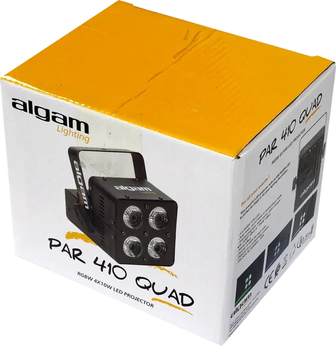 Algamlight Projecteur LED 4x10W RGBW DMX 22° - Faisceau Automatique Musical Stroboscopique