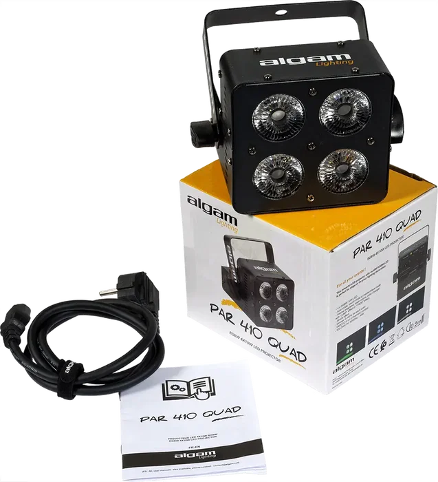 Algamlight Projecteur LED 4x10W RGBW DMX 22° - Faisceau Automatique Musical Stroboscopique