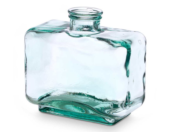 Giftdecor Vase en Verre Recyclé Rectangulaire 22 cm Transparent (Set de 3)