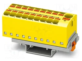 PHOENIX CONTACT PTFIX 10/18X4-NS35 YE Connecteur de rail 32A 800V Jaune