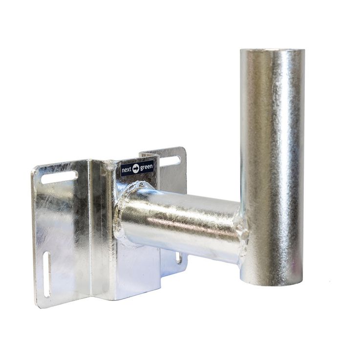 Next Green Angle bracket 60 - Support en tube galvanisé Ø 60 mm pour fixation en façade avec déport pour boîtier de recharge Next Green Angle bracket 60 - Support en tube galvanisé Ø 60 mm pour fixation en façade avec déport pour boîtier de recharge