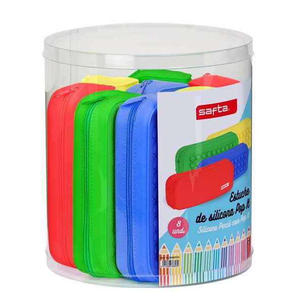 Safta Set de 8 Pop It en silicone carrés de 27 x 23 cm, modèles assortis, pour enfant de 3 ans Safta Set de 8 Pop It en silicone carrés de 27 x 23 cm, modèles assortis, pour enfant de 3 ans