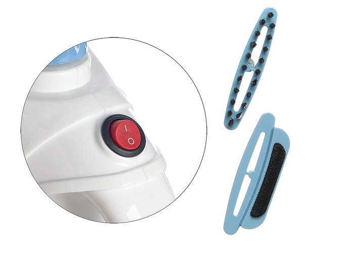 Argon Fer à repasser vapeur 160 ml, bleu, 19 x 22 x 11 cm, avec accessoires (Set de 6)