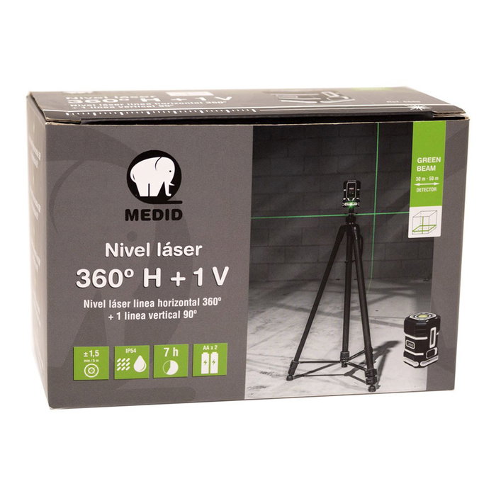 Medid Nivel láser verde 360° h + 1 v