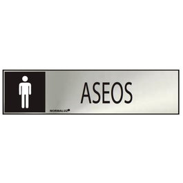 Normaluz Panneau informatif toilettes hommes en acier inoxydable 5x20cm