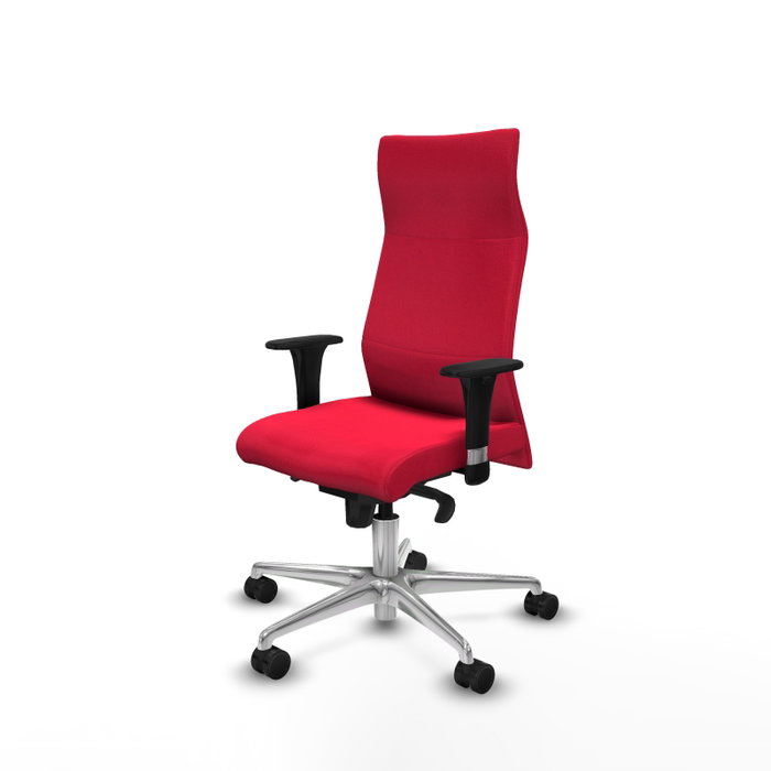 Piqueras Y Crespo Fauteuil Albacete, mécanisme synchrone, tissu rouge