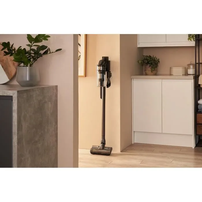 Samsung Aspirateur Balai sans Fil Jet 75E VS20B75CR5 - 200 AW - Autonomie 60 min - Station murale - 3 Brosses