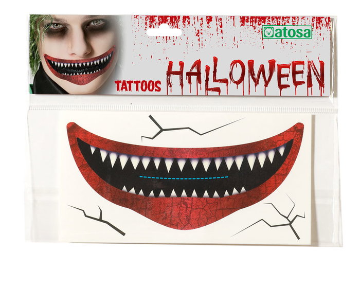 Accessoire de Maquillage Halloween - Effet Bouche Dentée Rouge et Déchirée pour Personnage de Cauchemar Accessoire de Maquillage Halloween - Effet Bouche Dentée Rouge et Déchirée pour Personnage de Cauchemar