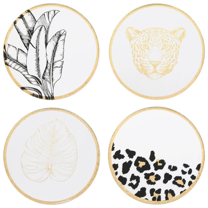 Home Deco Factory JGO. 4 POSAVASOS NATURAL WILD, lot de 4 Home Deco Factory JGO. 4 POSAVASOS NATURAL WILD, lot de 4