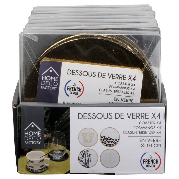 Home Deco Factory JGO. 4 POSAVASOS NATURAL WILD, lot de 4 Home Deco Factory JGO. 4 POSAVASOS NATURAL WILD, lot de 4