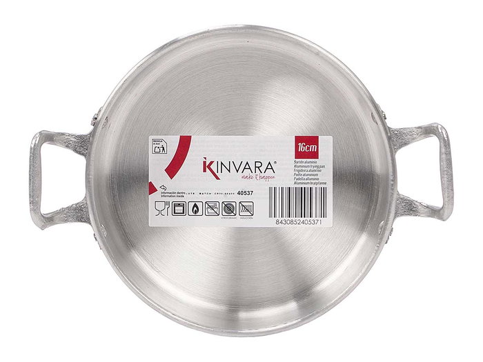 KINVARA Poêle en aluminium avec poignées 16 cm, Plata, Lot de 6