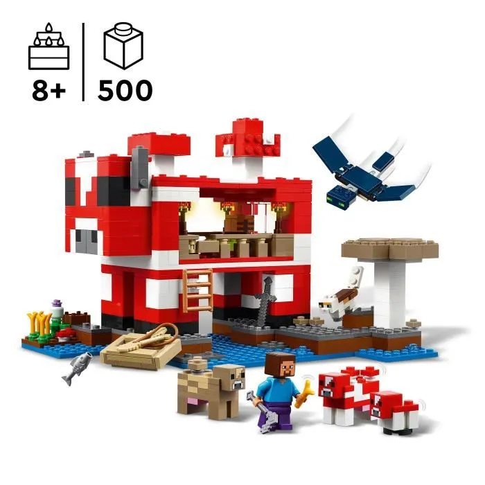 LEGO Minecraft 21270 La maison des Champimeuhs - Jeu de construction avec pièces et figurines - À partir de 8 ans