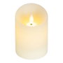 Lumineo Bougie LED en cire crème avec partie supérieure courbe