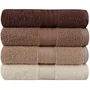 Lot de 4 serviettes de bain en coton 100% - Dimensions 50 x 90 cm - Couleur crème