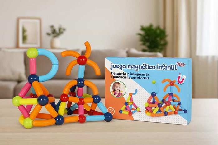 Jugatoys - pequemagnetics Jeu de construction magnétique pour enfants, 84 pièces