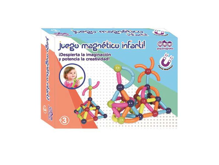Jugatoys - pequemagnetics Jeu de construction magnétique pour enfants, 84 pièces
