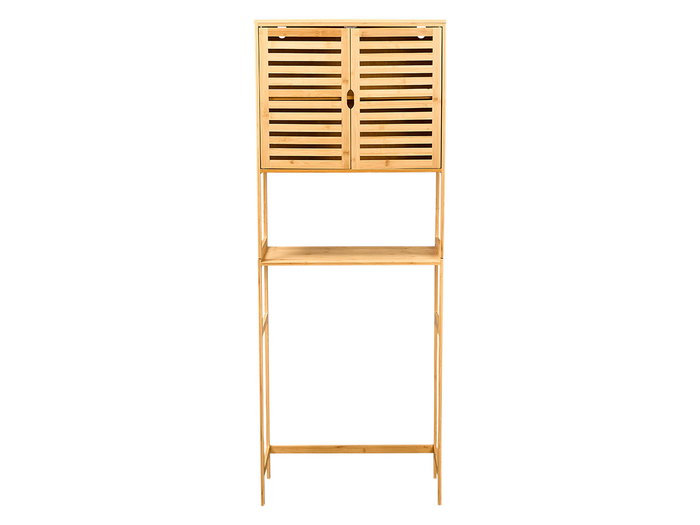 BERILO Meuble de salle de bain haut 2 portes en bambou