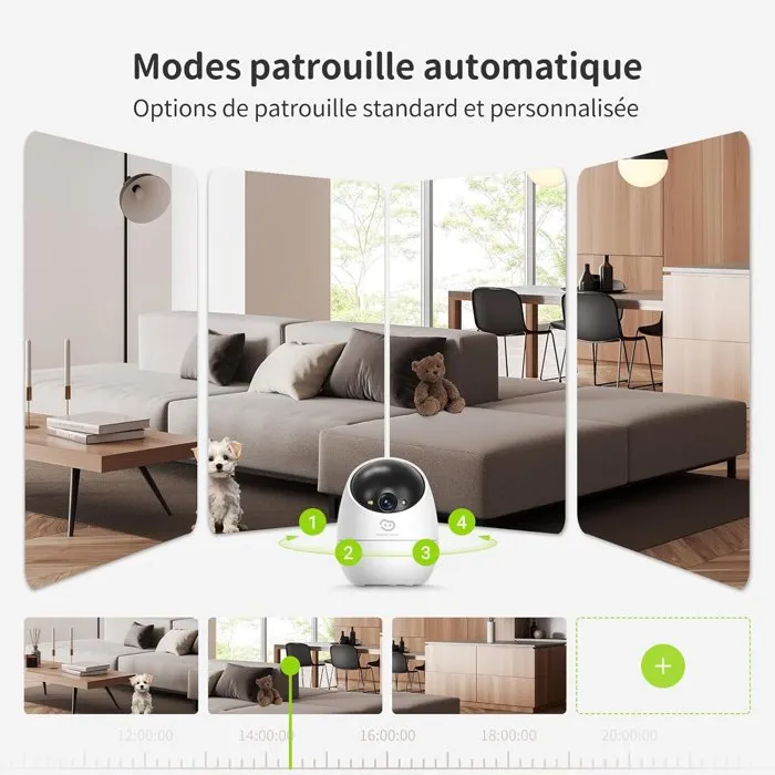 Beans View Caméra de surveillance D210 2K WiFi avec vision nocturne