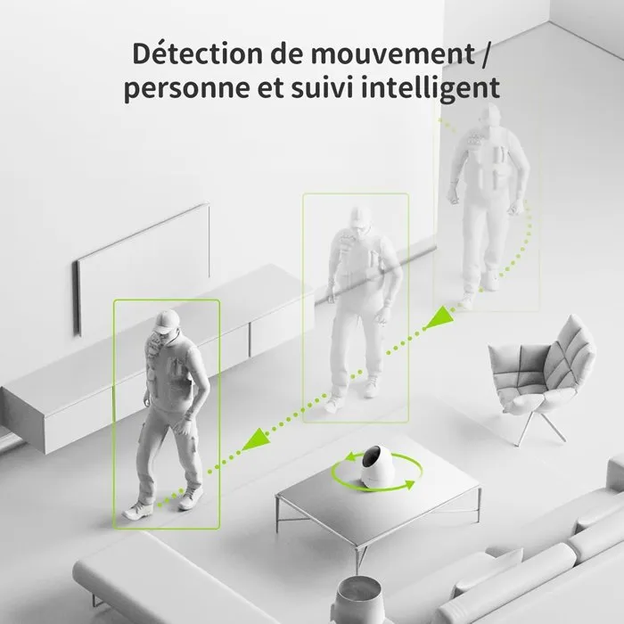 Beans View Caméra de surveillance D210 2K WiFi avec vision nocturne