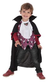 Creaciones Llopis Déguisement de Vampire avec Crânes pour Enfants, 3-6 ans