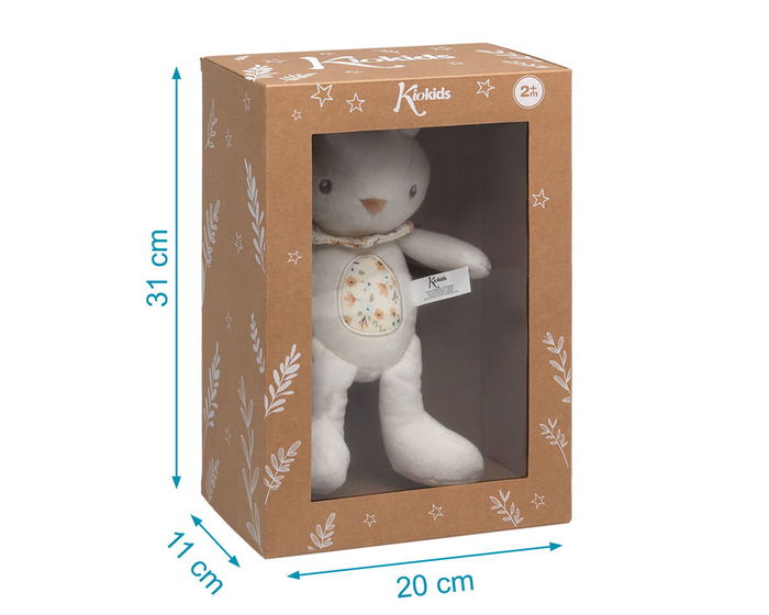 KioKids Peluche lapin doudou bébé - Texture ultra douce, lavable 40°C, compagnon de jeux et câlins, recommandé dès la naissance - Blanc KioKids Peluche lapin doudou bébé - Texture ultra douce, lavable 40°C, compagnon de jeux et câlins, recommandé dès la naissance - Blanc