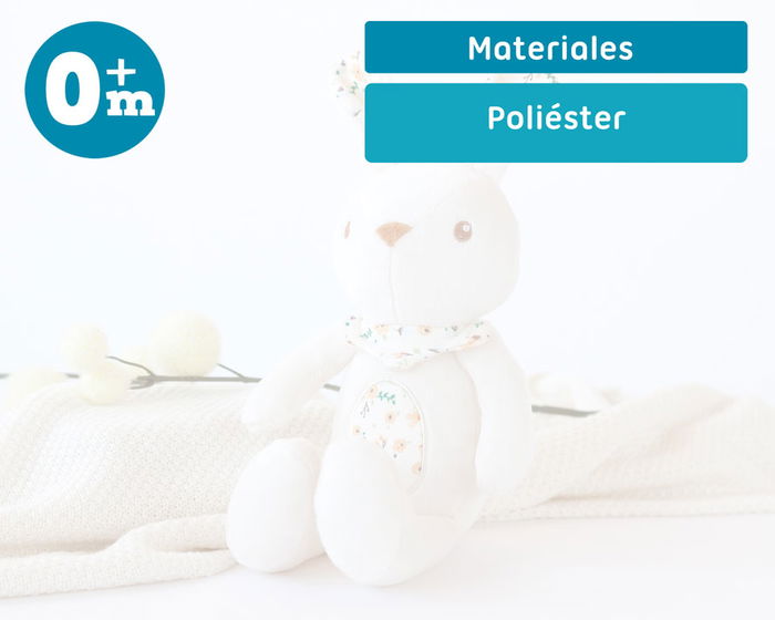KioKids Peluche lapin doudou bébé - Texture ultra douce, lavable 40°C, compagnon de jeux et câlins, recommandé dès la naissance - Blanc KioKids Peluche lapin doudou bébé - Texture ultra douce, lavable 40°C, compagnon de jeux et câlins, recommandé dès la naissance - Blanc