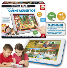 Educa Touch Junior Aprendo... Cuenta Cuentos 15746 - Jeu éducatif électronique tactile avec 4 contes et voix - Version espagnole - Pour enfants à partir de 2 ans