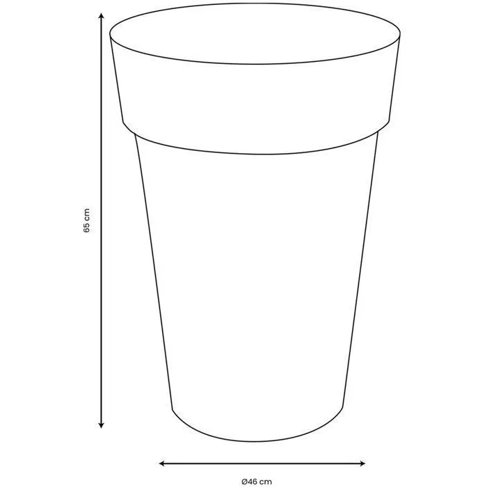 EDA - Vase Toscane Haut et Rond pour Intérieur et Extérieur, Bleu Jean, Ø 46 cm x H 65 cm, 67 Litres, Traité Anti-UV et Gélif
