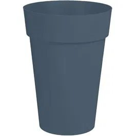 EDA - Vase Toscane Haut et Rond pour Intérieur et Extérieur, Bleu Jean, Ø 46 cm x H 65 cm, 67 Litres, Traité Anti-UV et Gélif