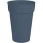 EDA - Vase Toscane Haut et Rond pour Intérieur et Extérieur, Bleu Jean, Ø 46 cm x H 65 cm, 67 Litres, Traité Anti-UV et Gélif